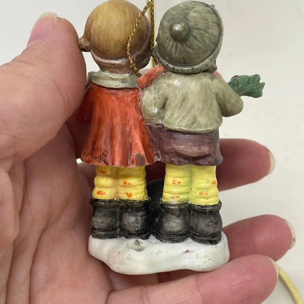 Goebel Hummel Christmas Ornament Carolers with Dog Porcelain Figurine 3 Inch